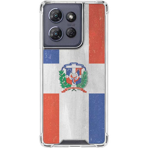 Dominican Republic Flag Faded Moto G 5G (2025) Clear Case